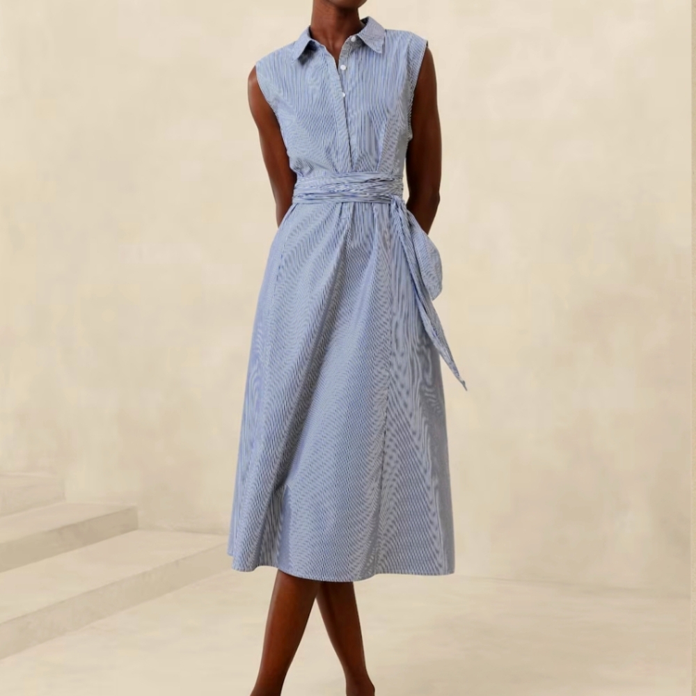 NEW Banana Republic Factory Poplin Cross Waist Dress XL